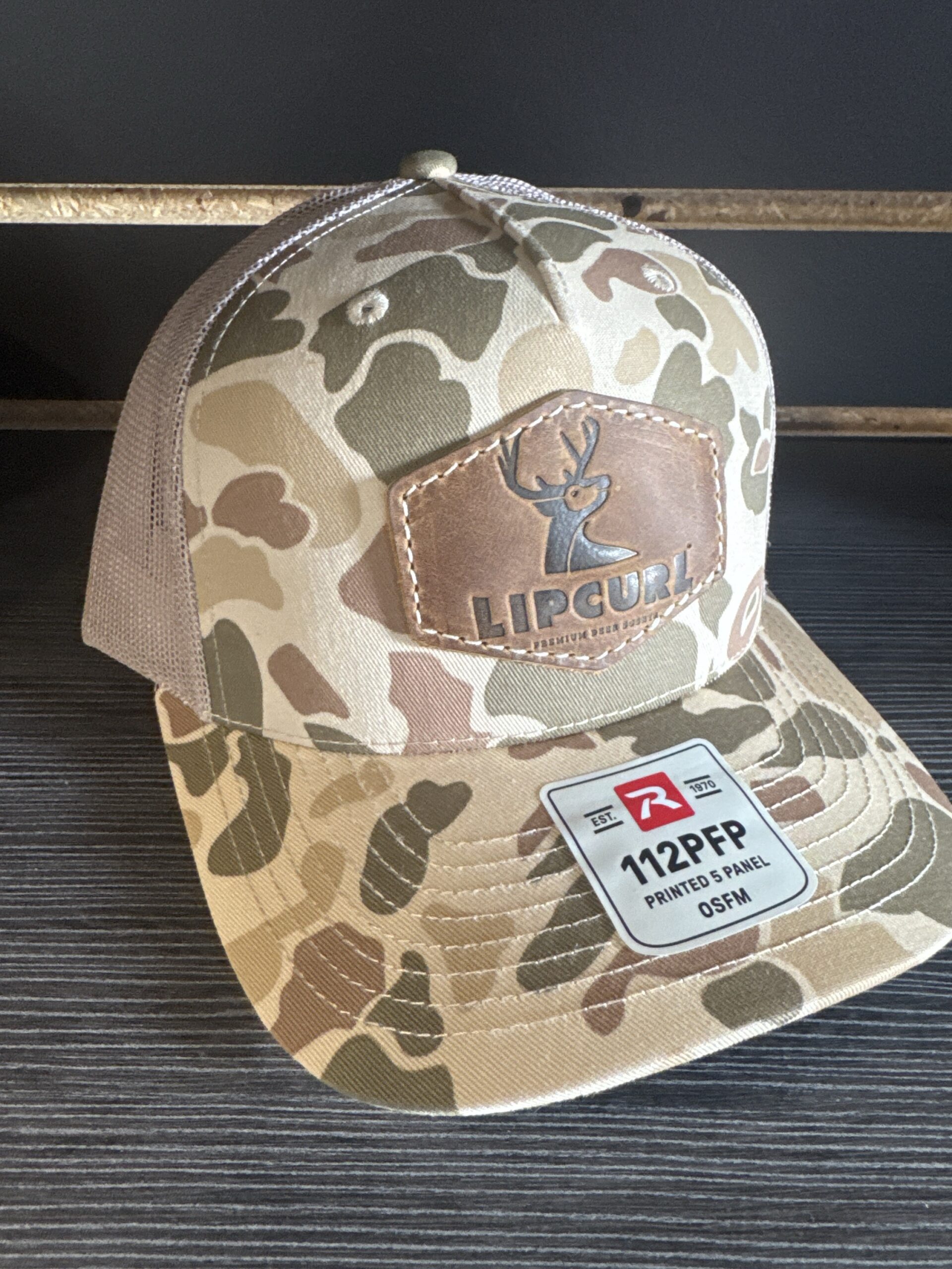 Harvest Duck Camo hat – Richardson 112PFP with Lip Curl Scents leather patch